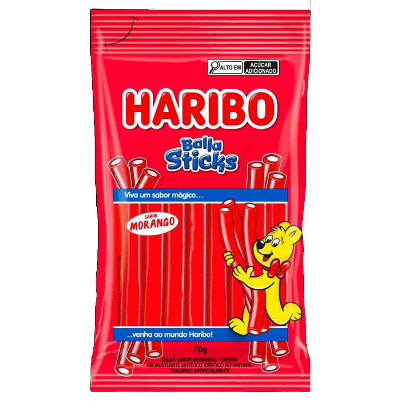 BALA-STICKIS-HARIBO-MORANGO-70G