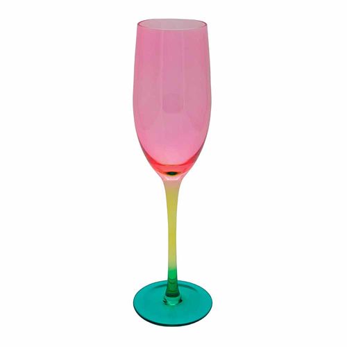Jogo 2 Taças Champanhe Burano Degradê Vermelho 200ml
