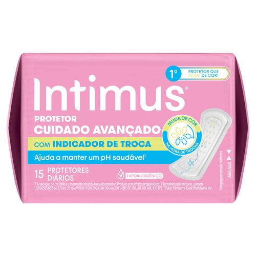 Protetor Diário sem Abas Suave Intimus Cuidado Avançado Pacote 15 Unidades