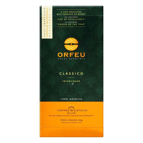 Cápsulas De Café Orfeu Clássico Caixa Com 10 Unidades 50g