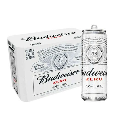 Pack Cerveja Zero Álcool Budweiser Lata 8 x 350ml