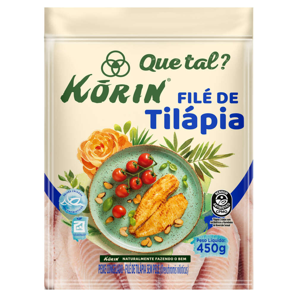 Filé de Tilápia Congelado Kórin 450g