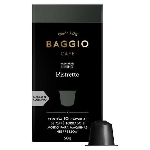 Cápsulas de Café Baggio Ristretto Caixa com 10 Unidades