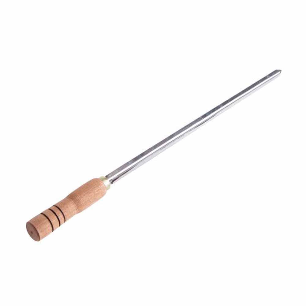Espeto Inox Cabo Madeira Valente 65cm
