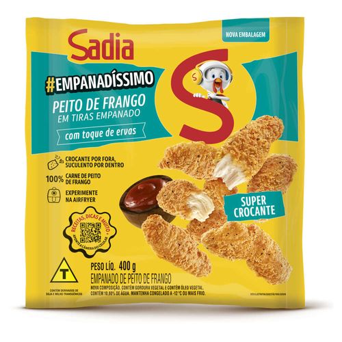 Empanado de Frango em Tiras com Toque de Ervas Sadia Empanadíssimo 400g