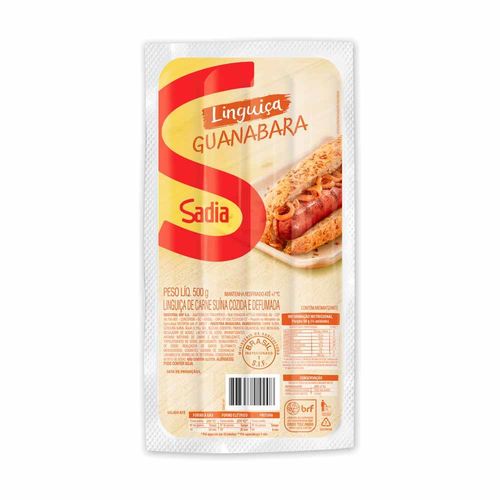 Linguiça Suína Fina Cozida Sadia Guanabara A Vácuo 500g