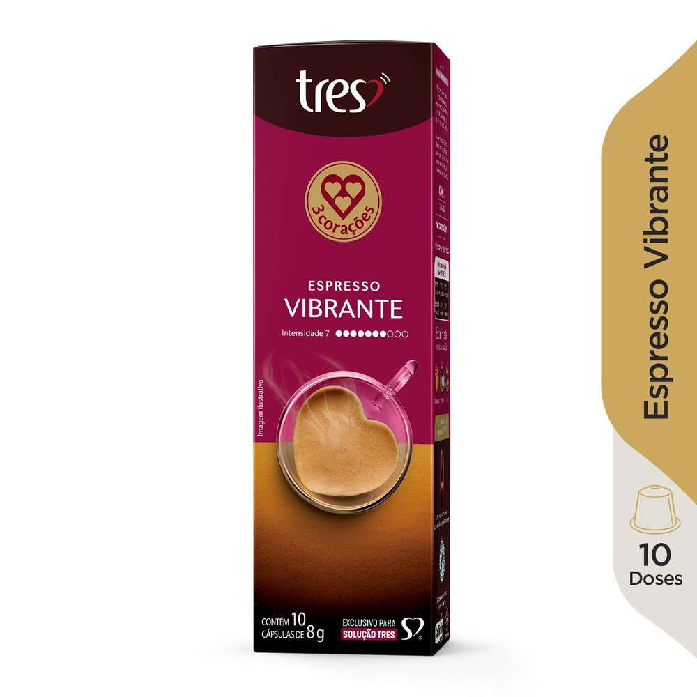 その他 CB9 3g Cápsulas de Café Espresso Vibrante 3 Corações com 10 Unidades