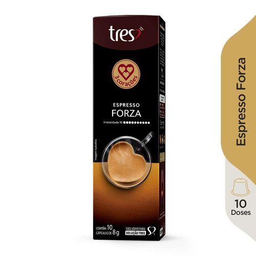 Cápsulas de Café Espresso Forza 3 Corações com 10 Unidades