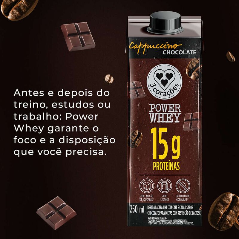 Bebida-Lactea-UHT-Cappuccino-Chocolate-Zero-Lactose-3-Coracoes-Power-Whey-Caixa-250ml