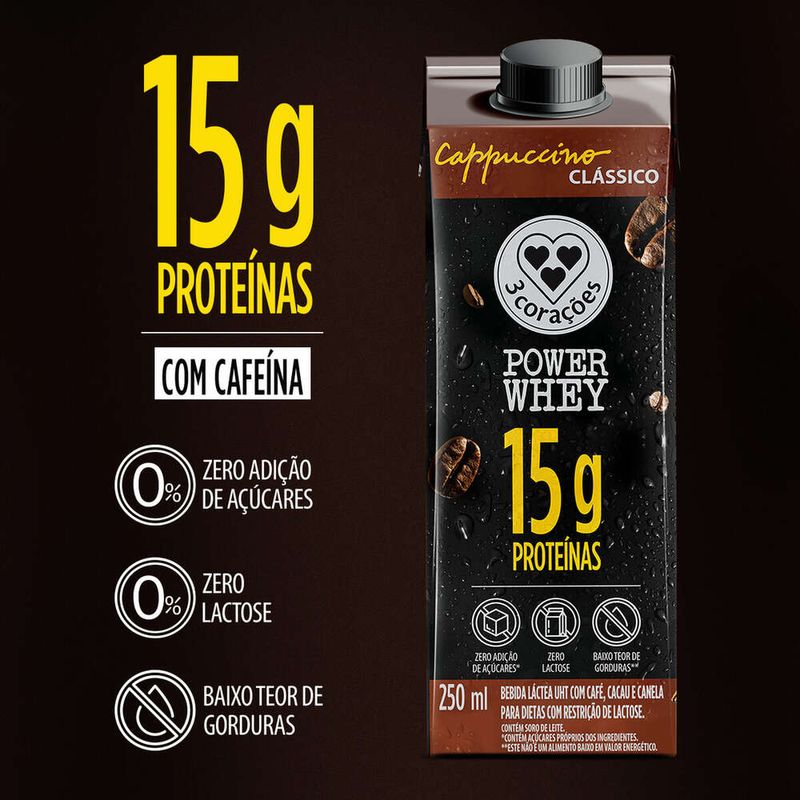 Bebida-Lactea-UHT-Cappuccino-Classico-Zero-Lactose-3-Coracoes-Power-Whey-Caixa-250ml