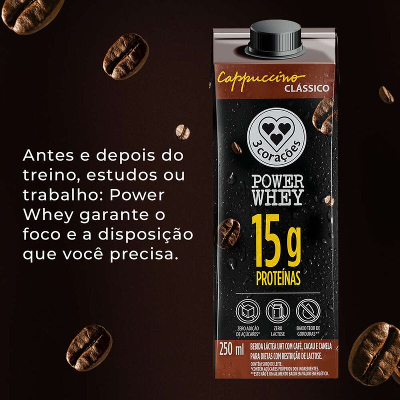 Bebida-Lactea-UHT-Cappuccino-Classico-Zero-Lactose-3-Coracoes-Power-Whey-Caixa-250ml