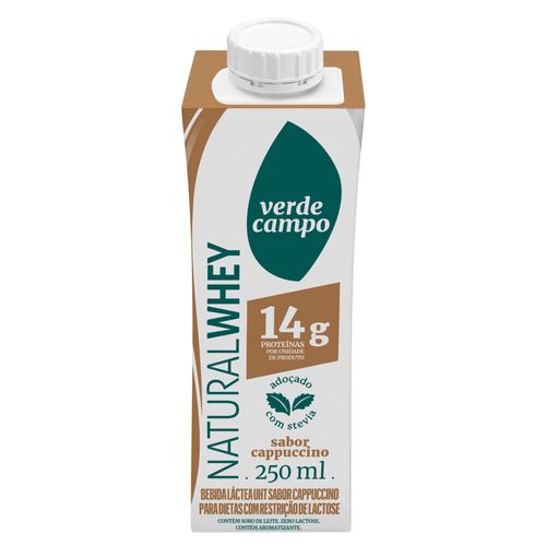 Shake Sem Lactose Cappuccino Verde Campo Natural Whey 250ml
