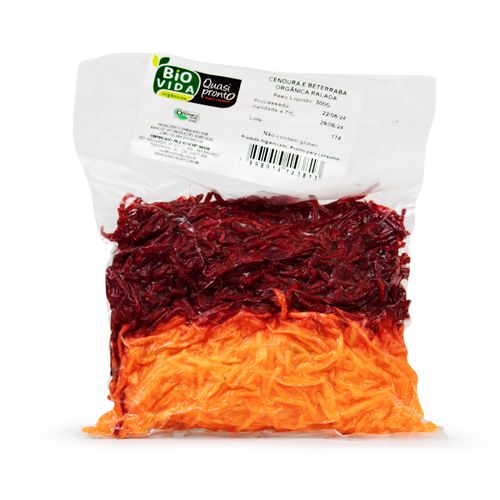 Cenoura a Beterraba Ralada Orgânica Bio Vida + Quasi Pronto 300g