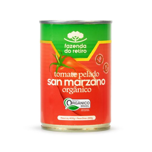 Tomate Pelado Orgânico Fazenda do Retiro Lata 400g