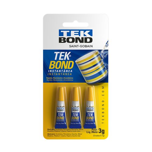 Cola Instantânea Tekbond com 3 Unidades 1g