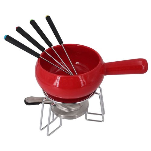 Aparelho de Fondue Cerâmica Vermelho Dynasty 8 Peças