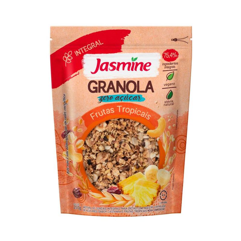 Granola-Zero-Acucar-Vegana-Jasmine-Frutas-Tropicais-Pacote-250g