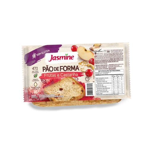 Pão De Fôrma Sem Glúten Jasmine Frutas E Castanhas 350g
