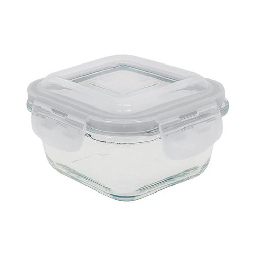 Pote de Vidro Quadrado Raso Oikos 520ml