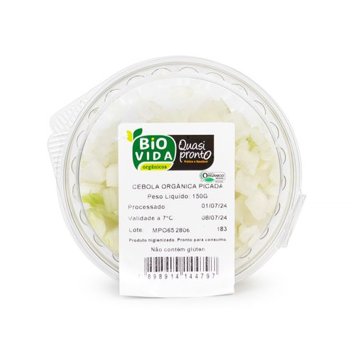 Cebola Orgânica Picada Higienizada Bio Vida + Quasi Pronto 150g