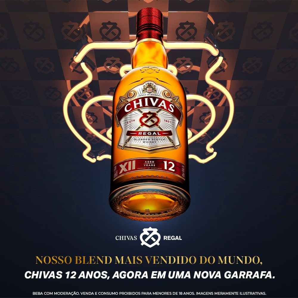 Whisky Chivas Regal 12 anos Escocês 1L - Zona Sul