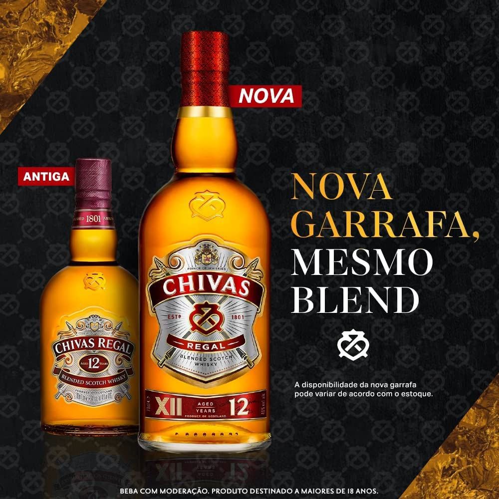 Whisky Chivas Regal 12 anos Escocês 1L - Zona Sul