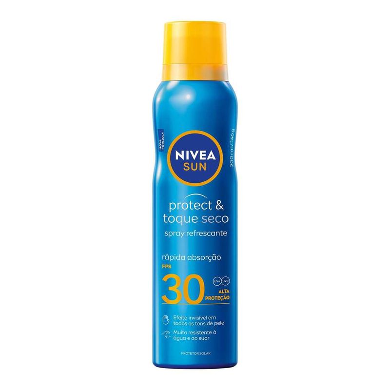 Protetor-Solar-Spray-Protect---Toque-Seco-FPS-30-Nivea-Sun-Frasco-200ml