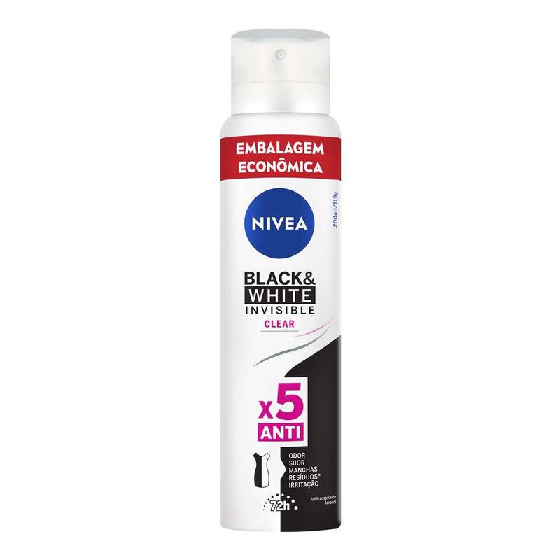 Desodorante-Aerossol-Nivea-Invisible-for-Black---White-Clear-200ml