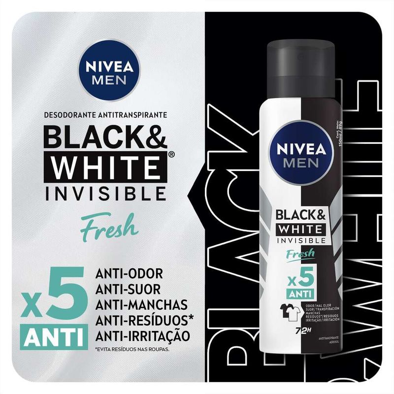 Desodorante-Aerossol-Nivea-Men-Invisible-for-Black---White-Fresh-150ml