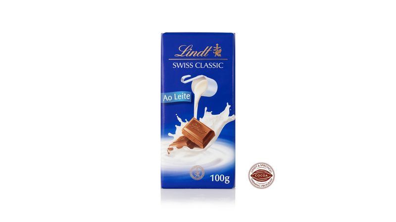 Chocolate Lindt Swiss Classic Tablete Ao Leite 100g - Zona Sul
