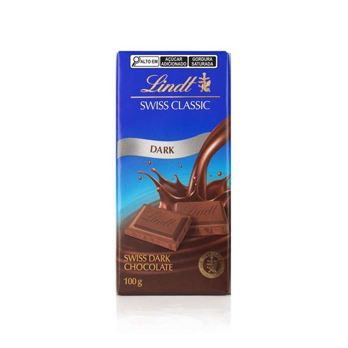 Chocolate Suíço Lindt Swiss Classic Tablete Dark 100g