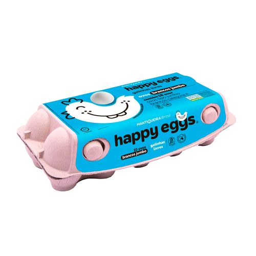 Ovos Brancos Jumbo Happy Eggs 10 Unidades