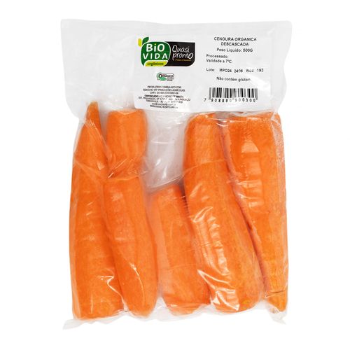 Cenoura Orgânica Inteira Quasi Pronto 500g