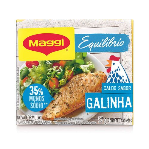 Caldo De Galinha Menos Sódio Maggi Equilibrium Tablete com 6 Unidades 57g
