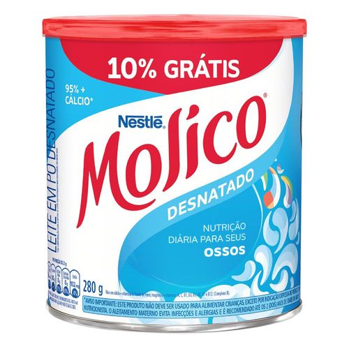 Leite Em Pó Molico Desnatado 10% Grátis Lata 280g