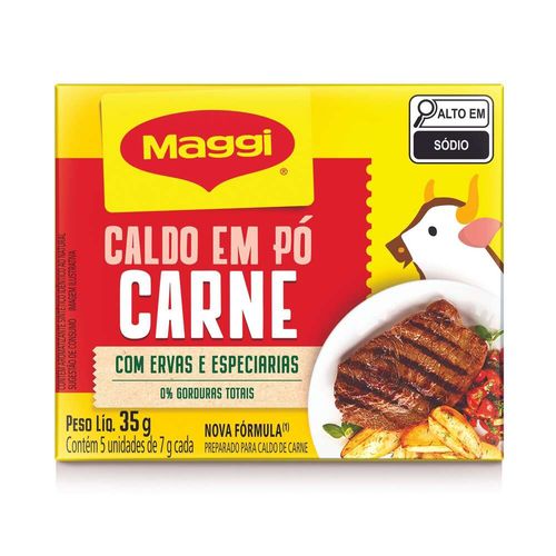 Caldo De Carne Em Pó Maggi Caixa Com 5 Unidades 35g