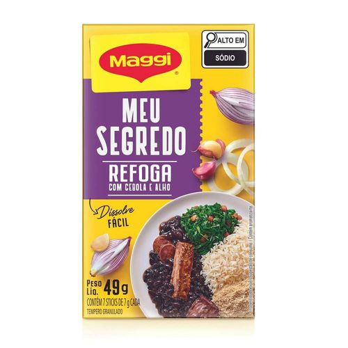 Tempero Granulado Refoga Cebola e Alho Maggi Meu Segredo Caixa 49g