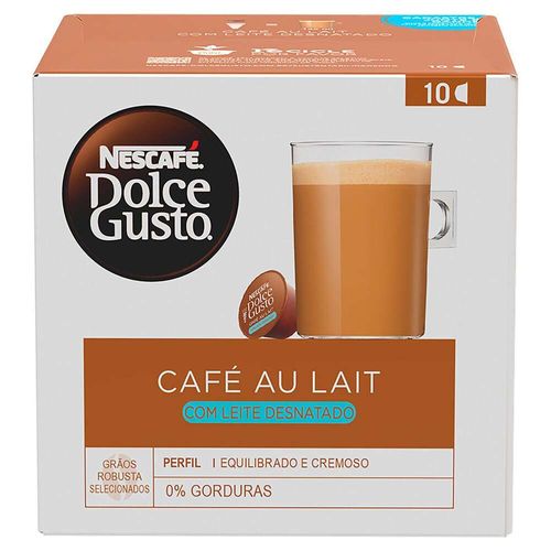 Cápsulas de Café Nescafé Dolce Gusto Au Lait Desnatado com 10 Unidades