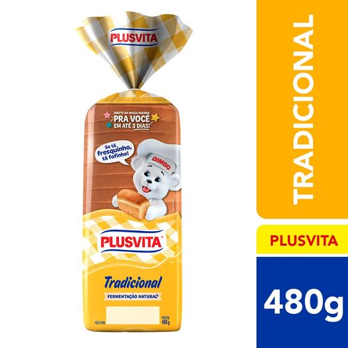Pão de Forma Tradicional Plusvita 480g