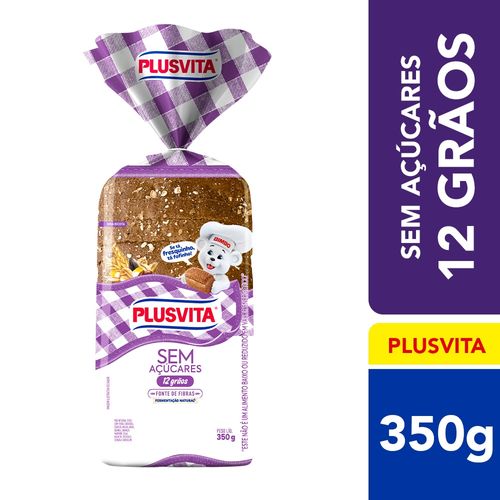 Pão De Fôrma Integral Sem Açúcar Plus Vita 12grãos 350g