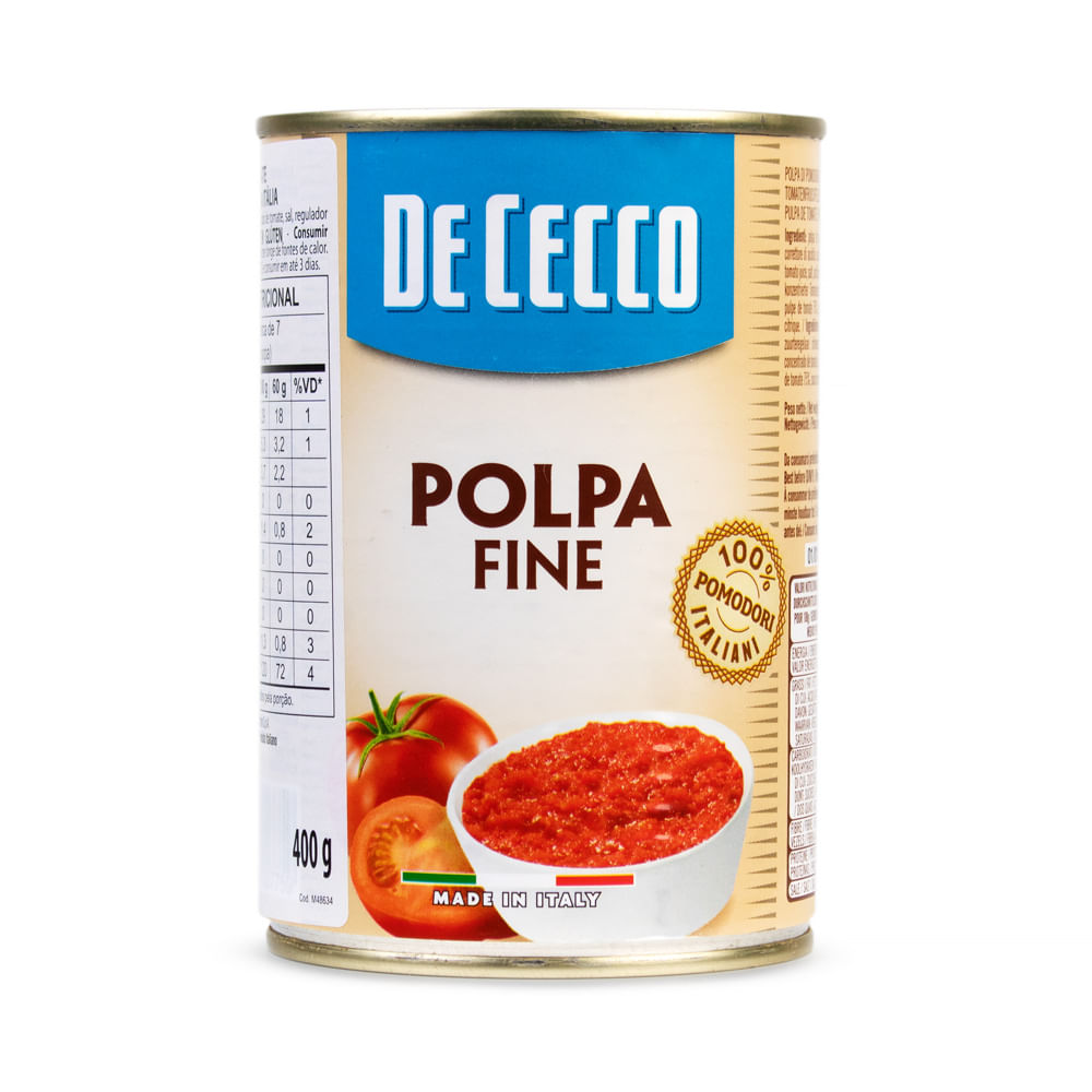 Polpa de Tomate Fine Italiana De Cecco Lata 400g