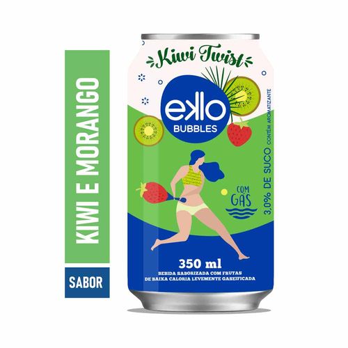 Água Saborizada Com Gás Eklo Bubbles Kiwi Twist Lata 350ml