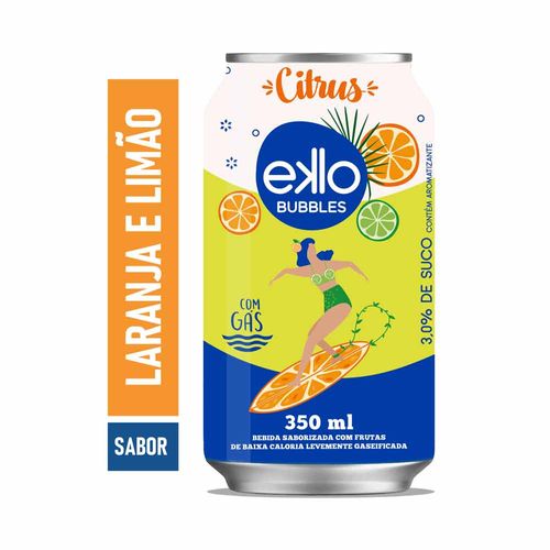 Água Saborizada Com Gás Eklo Bubbles Citrus Lata 350ml