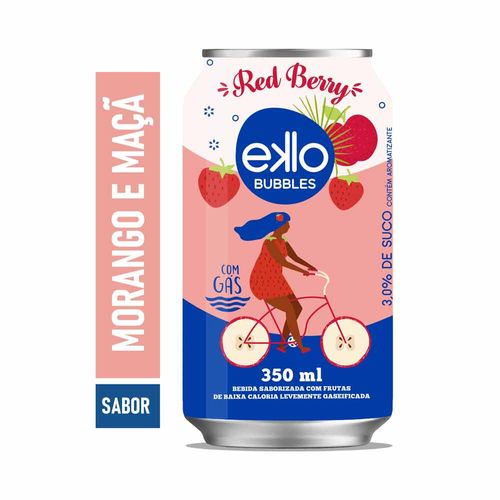 Água Saborizada Com Gás Eklo Bubbles Red Berry Lata 350ml