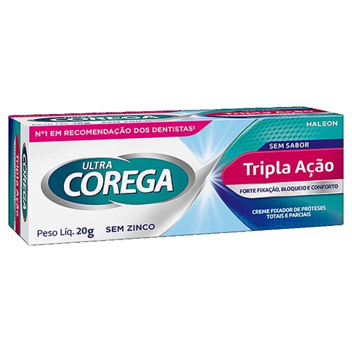 Creme Fixa Dentadura Ultra Corega Tripla Ação 20g