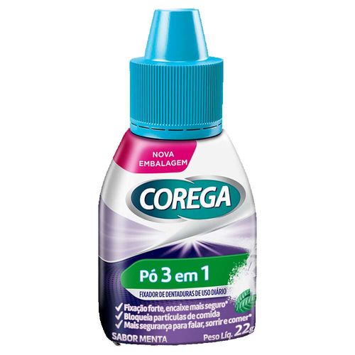 Pó Fixador Dentadura Corega 3x1 Menta 22g