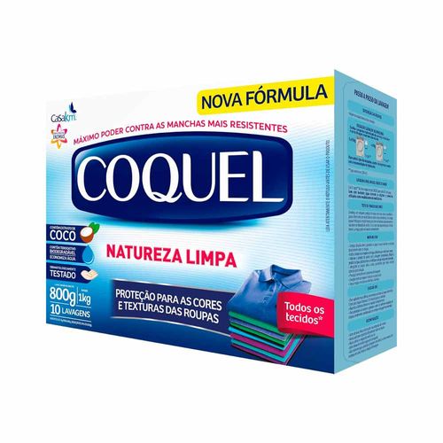 Lava Roupas Em Pó Coquel Natureza Limpa Caixa 800g