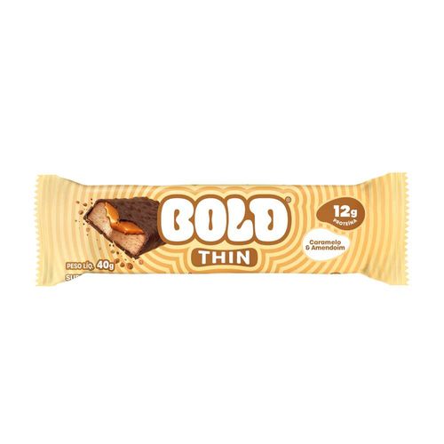 Barra Proteica Bold Thin Caramelo e Amendoim 40g