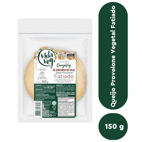 Queijo Provolone Vegano Fatiado Vida Veg 150g