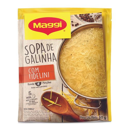 Sopa Instantânea Maggi Galinha Com Fidelini Sachê 60g